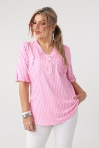 Bluzka damska duże rozmiary w paski