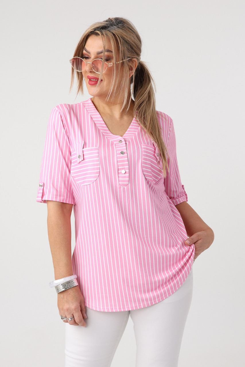 Bluzka damska duże rozmiary w paski