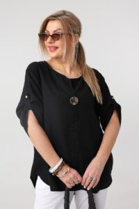 Bluzka dla puszystych wiskoza luźny krój