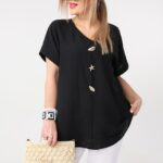 Bluzka dla puszystych wiskoza luźny krój