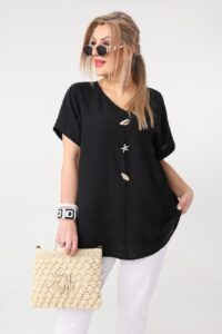 Bluzka dla puszystych wiskoza luźny krój