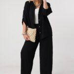 Elegancki komplet dwuczęściowy damski plus size czarny 44-54