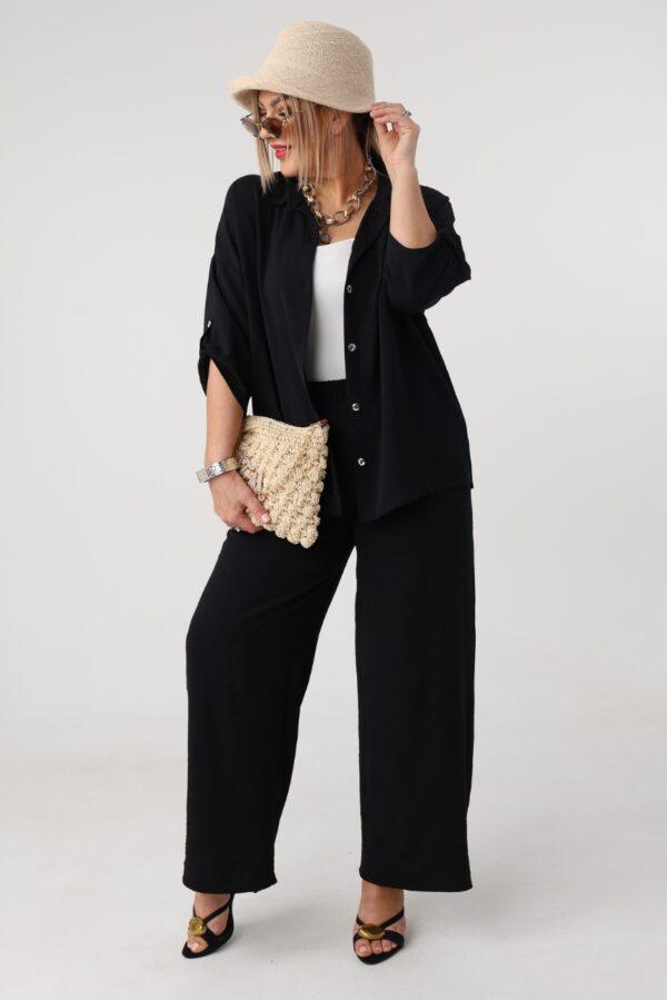 Elegancki komplet dwuczęściowy damski plus size czarny 44-54