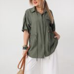 Bluzka damska duże rozmiary koszulowa styl casual