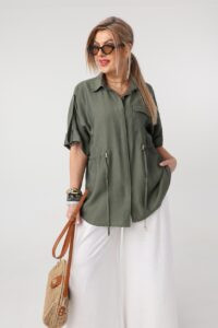 Bluzka damska duże rozmiary koszulowa styl casual