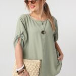 Bluzka dla puszystych wiskoza luźny krój