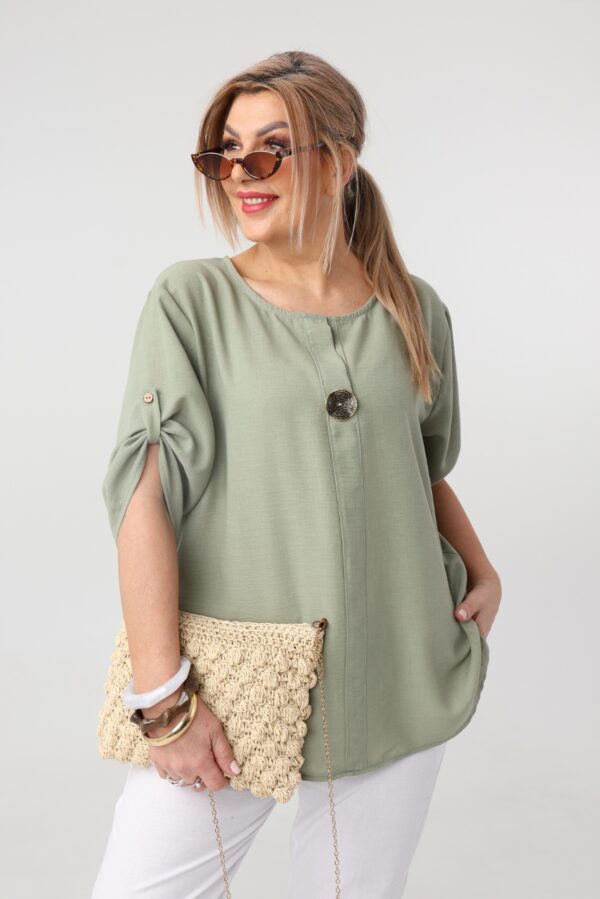 Bluzka dla puszystych wiskoza luźny krój