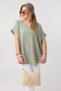 Bluzka dla puszystych wiskoza luźny krój