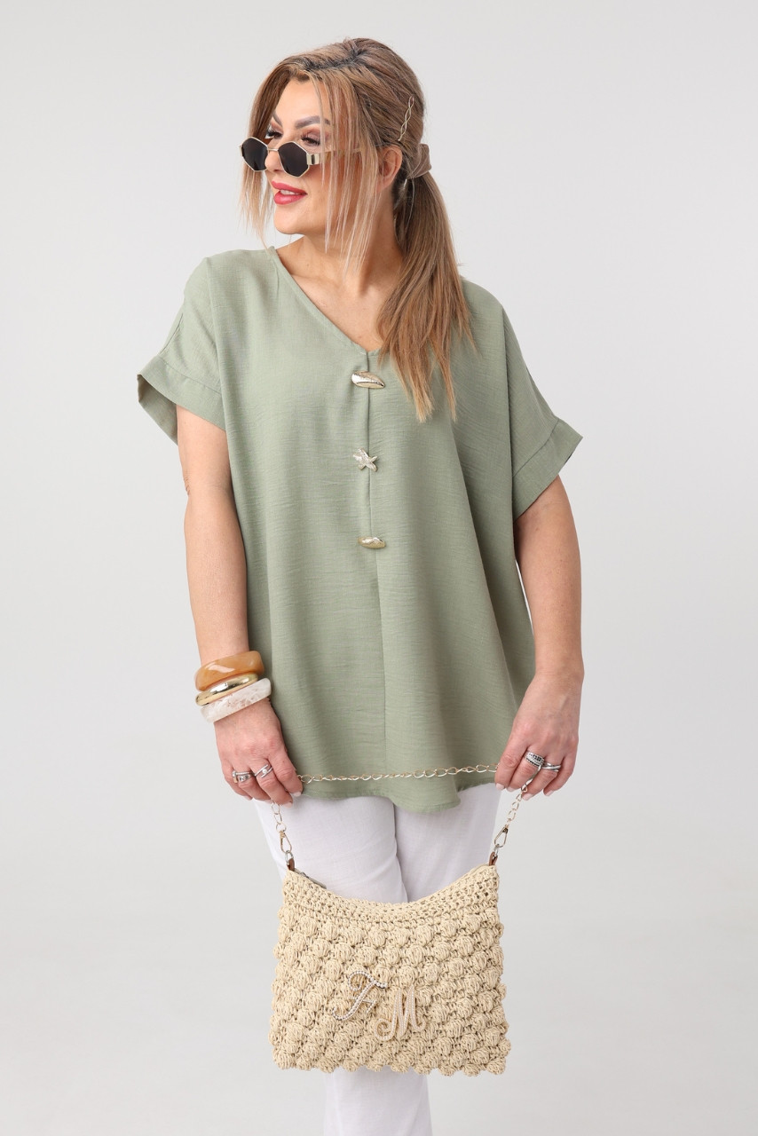 Bluzka dla puszystych wiskoza luźny krój