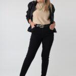 Klasyczne czarne jeansy spodnie rurki plus size 42-52