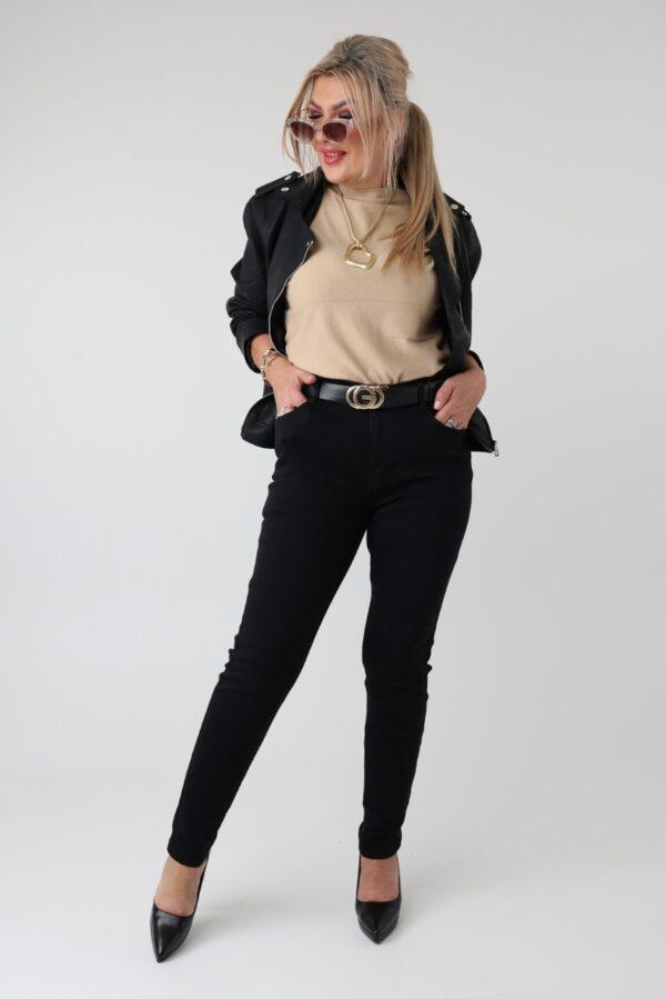 Klasyczne czarne jeansy spodnie rurki plus size 42-52