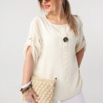 Bluzka dla puszystych wiskoza luźny krój