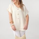 Bluzka dla puszystych wiskoza luźny krój