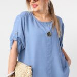 Bluzka dla puszystych wiskoza luźny krój