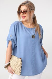 Bluzka dla puszystych wiskoza luźny krój