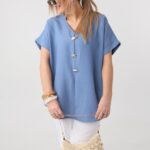 Bluzka dla puszystych wiskoza luźny krój