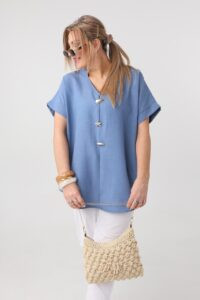 Bluzka dla puszystych wiskoza luźny krój