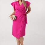 Sukienka damska duże rozmiary kopertowy dekolt