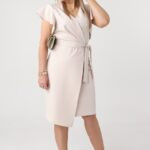 Sukienka damska duże rozmiary kopertowy dekolt