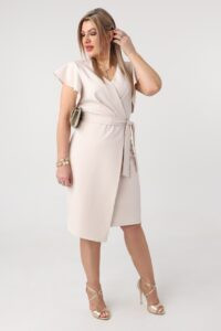 Sukienka damska duże rozmiary kopertowy dekolt