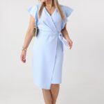 Sukienka damska duże rozmiary kopertowy dekolt