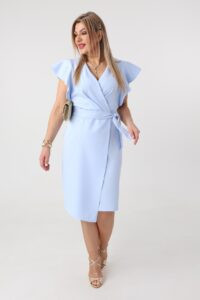 Sukienka damska duże rozmiary kopertowy dekolt