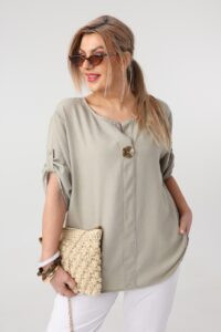 Bluzka dla puszystych wiskoza luźny krój