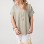 Bluzka dla puszystych wiskoza luźny krój