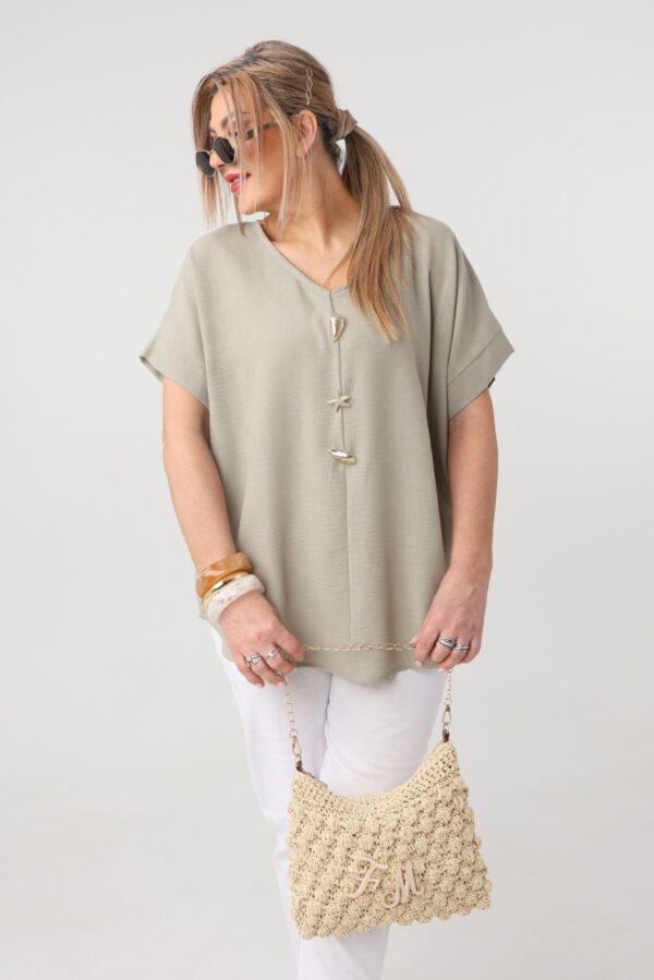 Bluzka dla puszystych wiskoza luźny krój