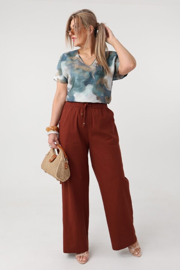 Spodnie materiałowe damskie plus size szerokie