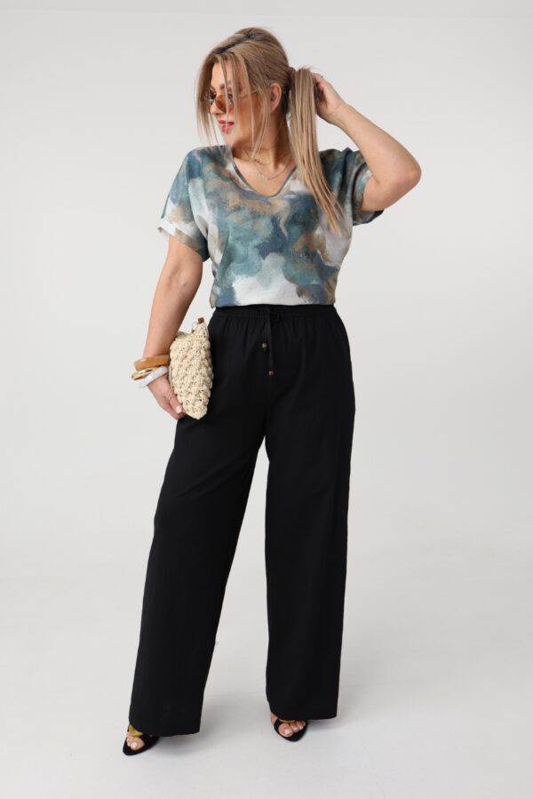 Spodnie materiałowe damskie plus size szerokie