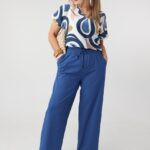 Spodnie materiałowe damskie plus size szerokie