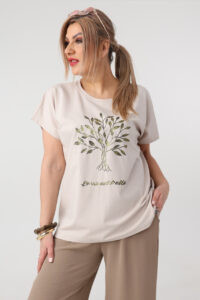 Bluzka damska duże rozmiary z nadrukiem