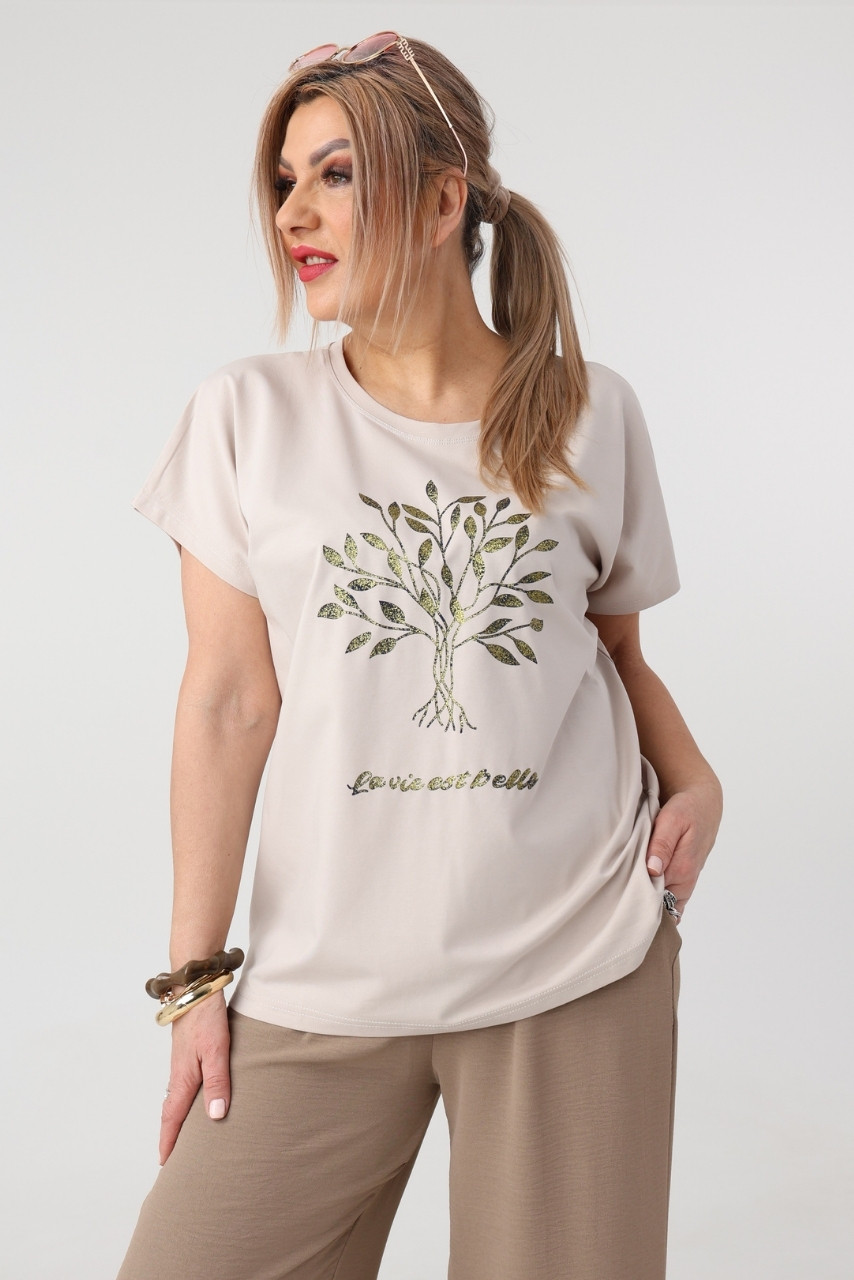 Bluzka damska duże rozmiary z nadrukiem