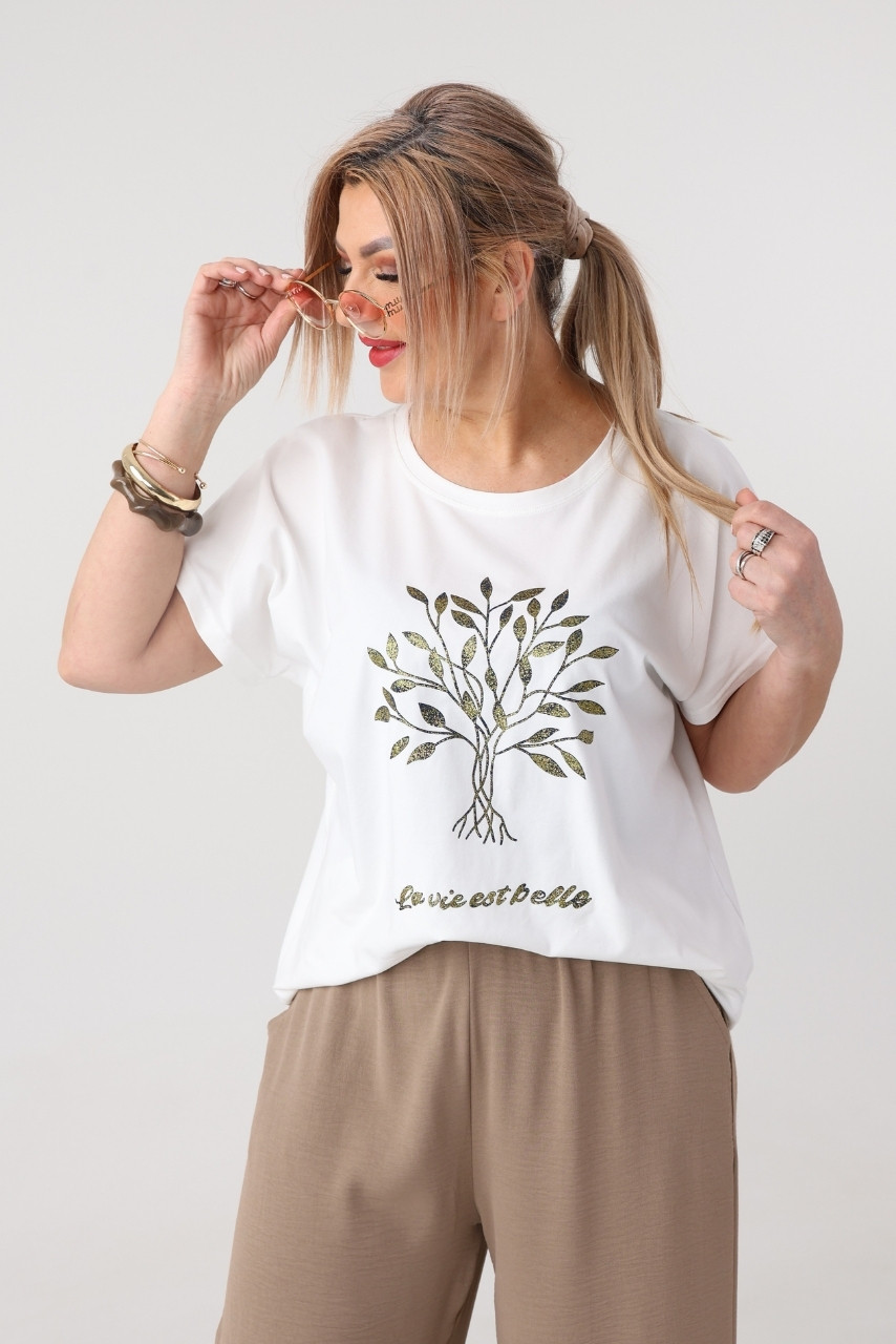 Bluzka damska duże rozmiary z nadrukiem