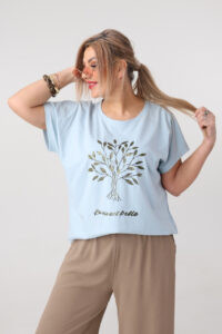 Bluzka damska duże rozmiary z nadrukiem