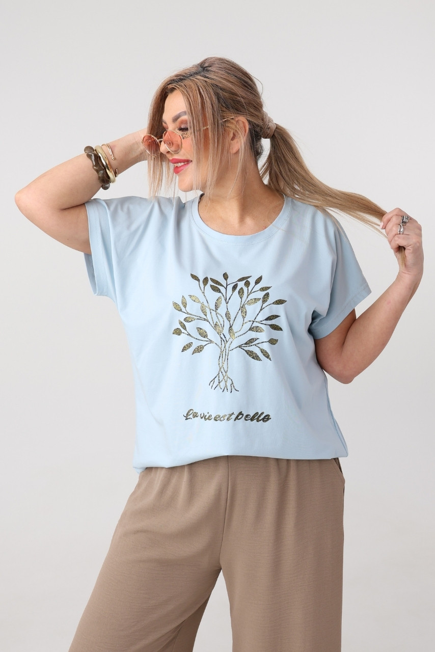 Bluzka damska duże rozmiary z nadrukiem