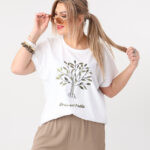 Bluzka damska duże rozmiary z nadrukiem