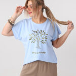 Bluzka damska duże rozmiary z nadrukiem