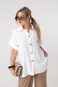 Bluzka damska duże rozmiary koszulowa styl casual