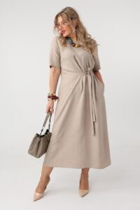 sukienka rozkloszowana plus size do pracy, sukienka luźna duży rozmiar 42-50 dla puszystych