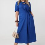 sukienka rozkloszowana plus size do pracy, sukienka luźna duży rozmiar 42-50 dla puszystych