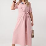 sukienka rozkloszowana plus size do pracy, sukienka luźna duży rozmiar 42-50 dla puszystych