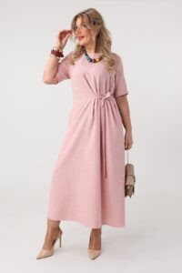 sukienka rozkloszowana plus size do pracy, sukienka luźna duży rozmiar 42-50 dla puszystych