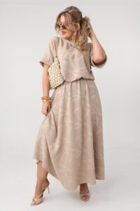 sukienka rozkloszowana plus size do pracy, sukienka luźna duży rozmiar 42-48 dla puszystych