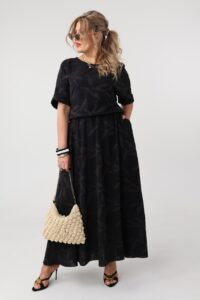 sukienka rozkloszowana plus size do pracy, sukienka luźna duży rozmiar 42-48 dla puszystych