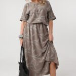 sukienka rozkloszowana plus size do pracy, sukienka luźna duży rozmiar 42-48 dla puszystych