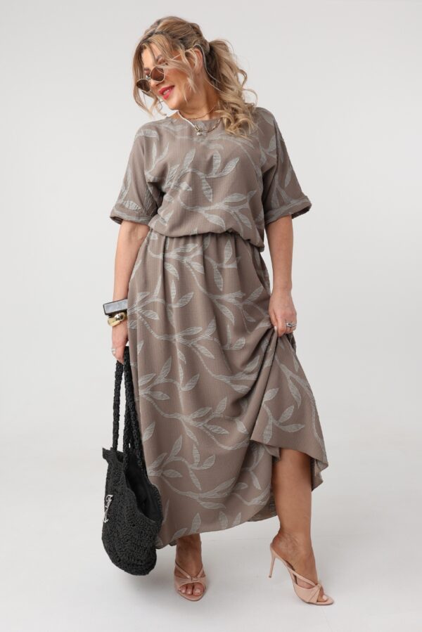 sukienka rozkloszowana plus size do pracy, sukienka luźna duży rozmiar 42-48 dla puszystych