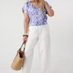 Spodnie materiałowe damskie plus size szerokie