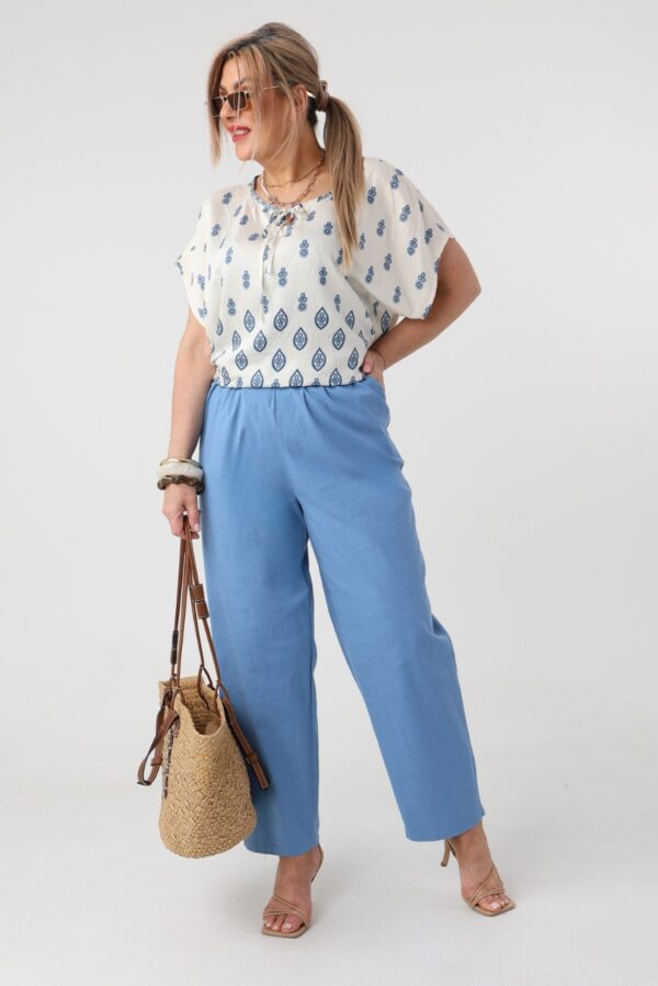 Spodnie materiałowe damskie plus size szerokie